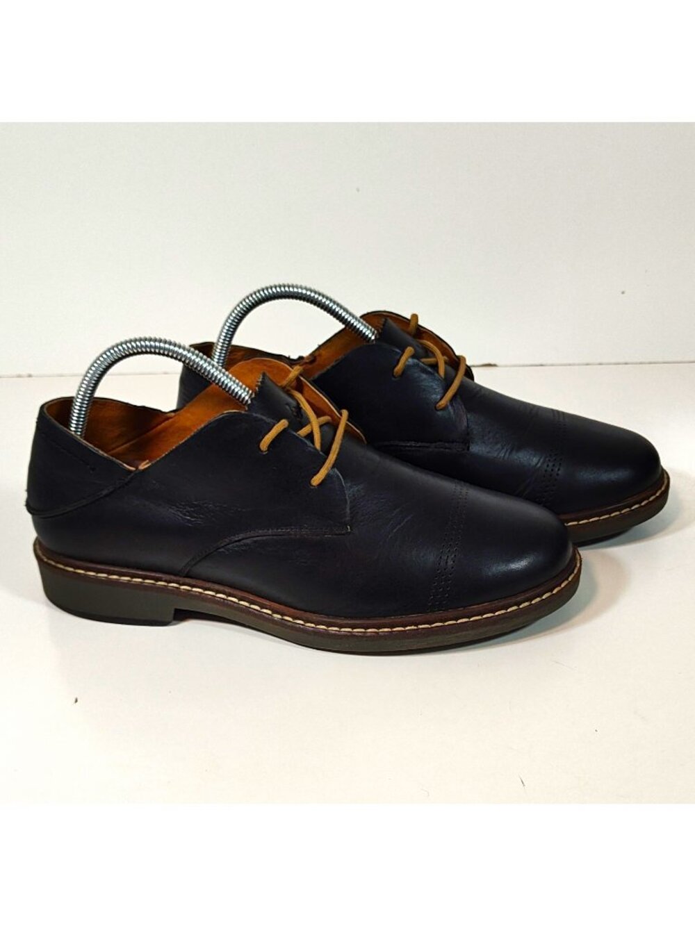 OluKai Walino Black Leather Lace-Up Derby Dress Shoes Mens US 8 EU 41 10257-4040